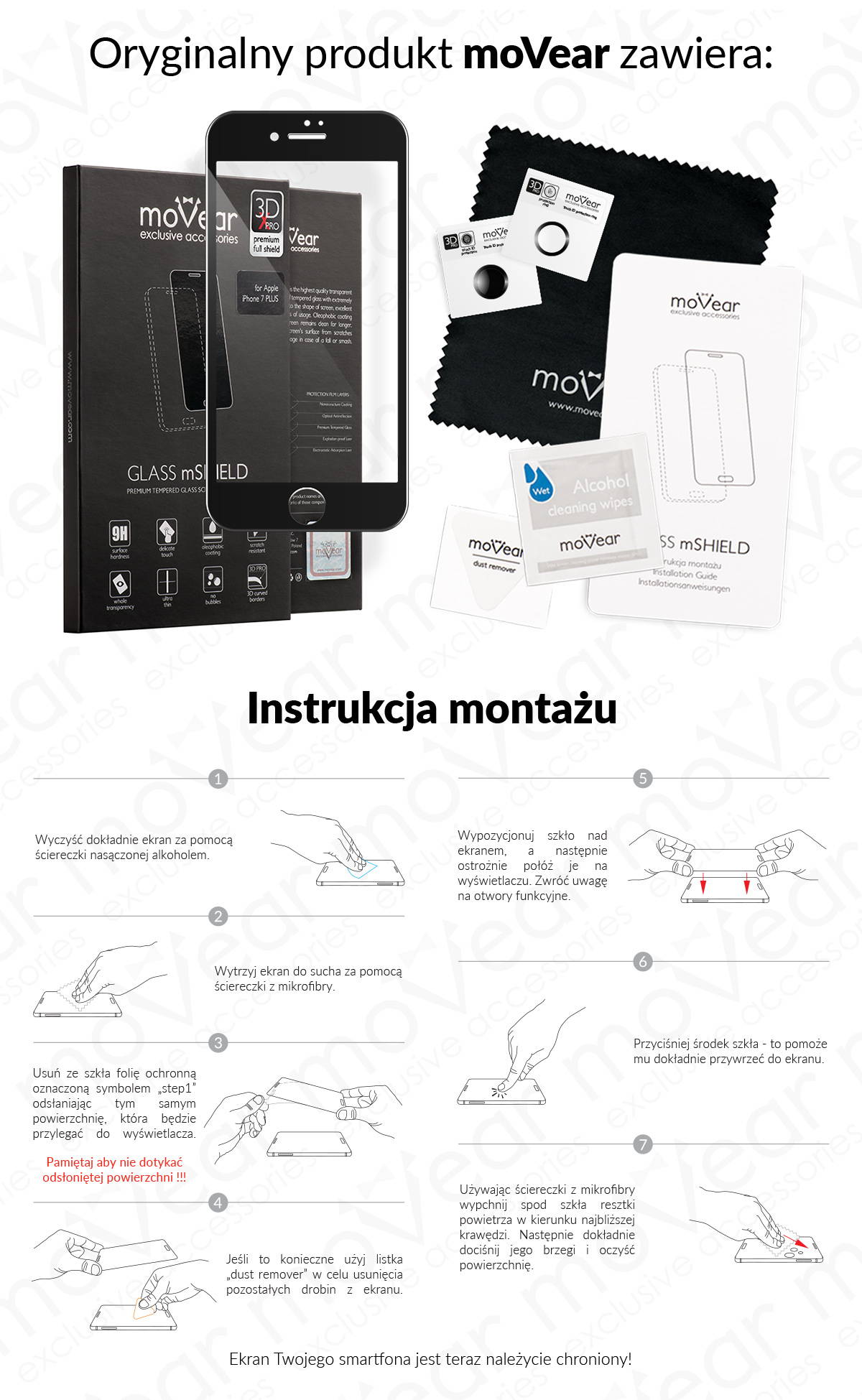 movear.pl - Szkło Hartowane moVear 3D X-PRO Cały Ekran iPhone 7 Plus