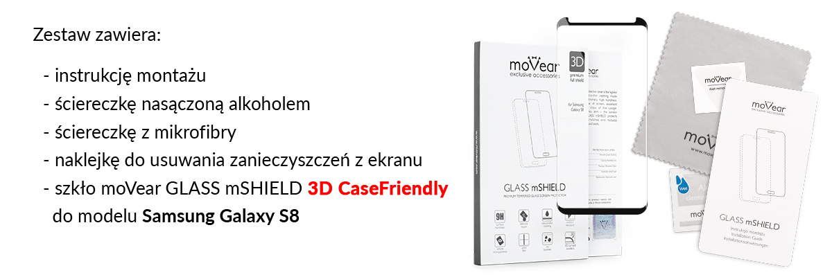 movear.pl - Szkło Hartowane 9H pełne 3D do Samsung Galaxy S8