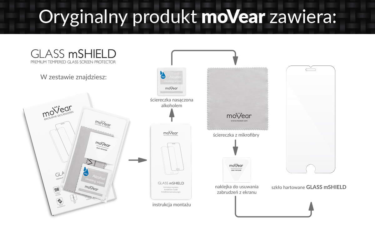 movear.pl - GLASS mSHIELD Szkło Hartowane 9H na iPhone 6, iPhone 6s 4,7