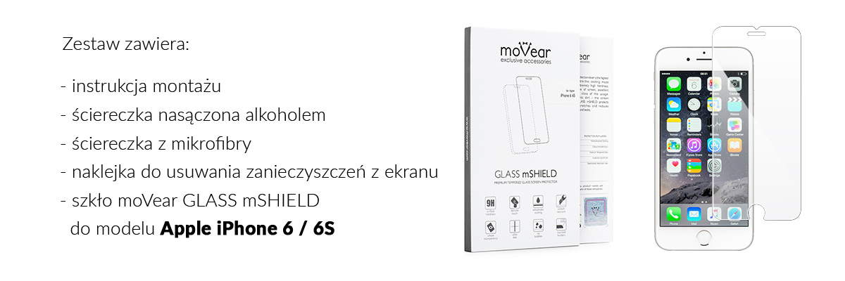 movear.pl - GLASS mSHIELD Szkło Hartowane 9H na iPhone 6, iPhone 6s 4,7