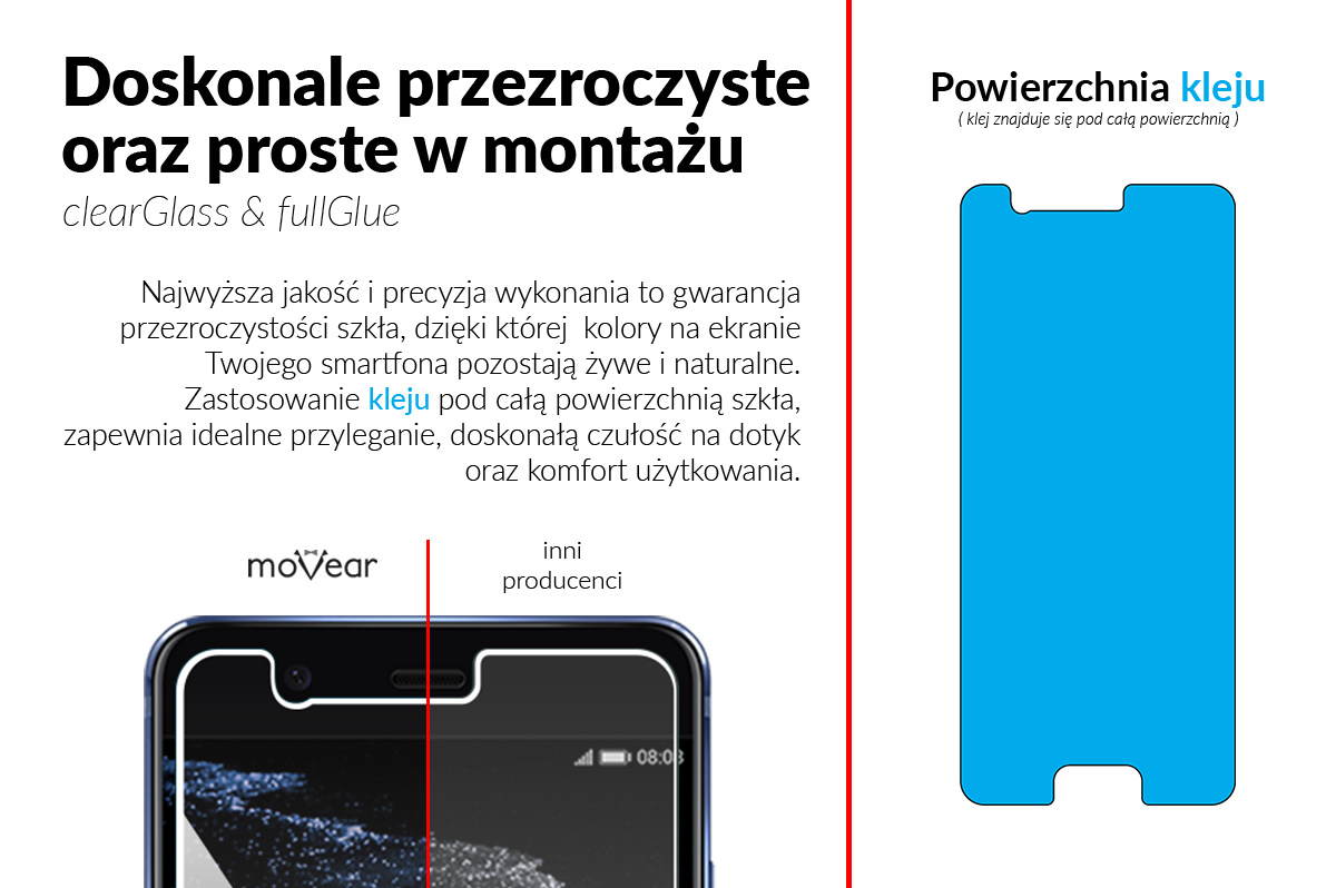 Doskonała przezroczystość szkła hartowanego 9H Huawei P10