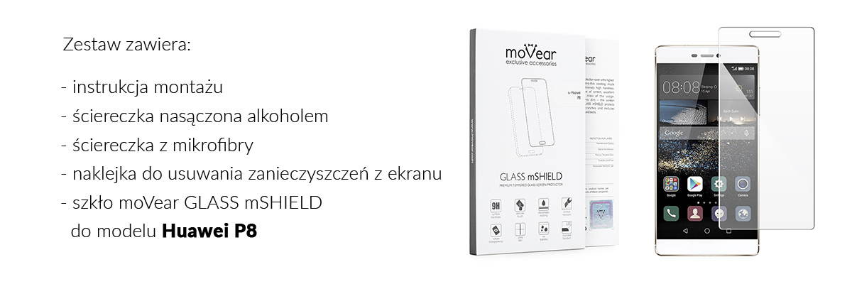 movear.pl - GLASS mSHIELD Szkło Hartowane 9H na Huawei P8 - moVear