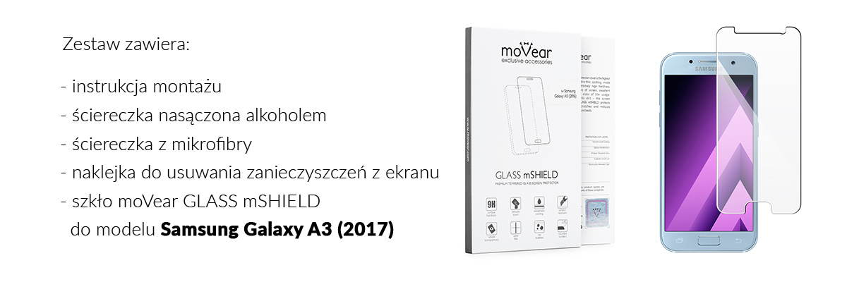 movear.pl - GLASS mSHIELD Szkło Hartowane 9H na Samsung Galaxy A3 (2017) - moVear