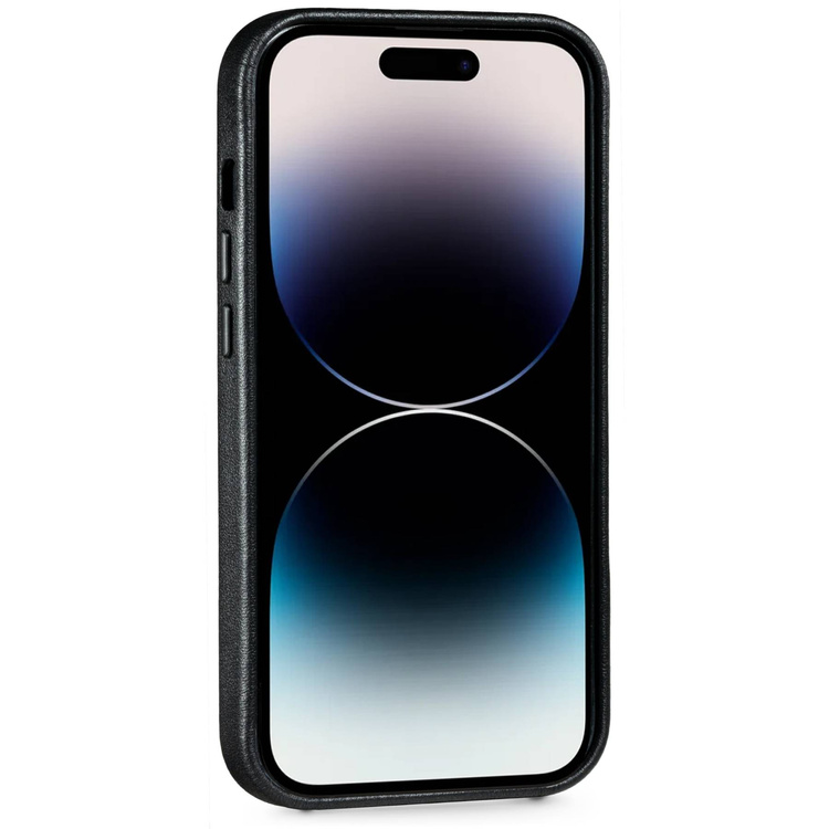 moVear backCover 4S Skórzane plecki do Apple iPhone 14 Pro (6.1") | kompatybilne z MagSafe, Skóra naturalna gładka (Czarna)