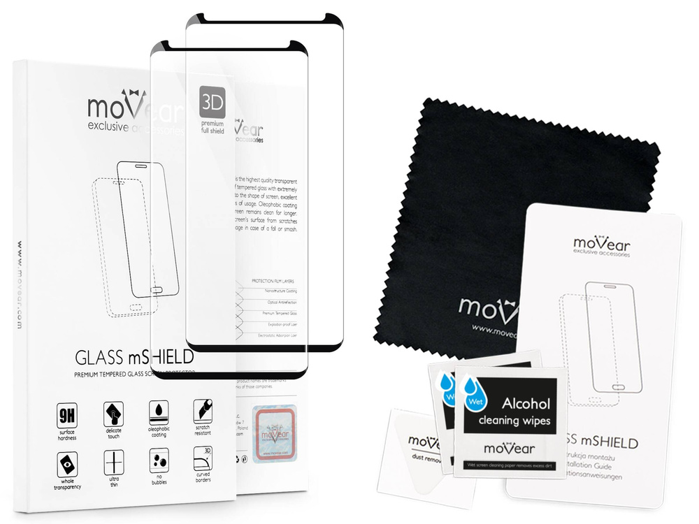 2 szt. | moVear GLASS mSHIELD 3D cf do Samsung Galaxy S9 (5.8") (kompatybilne z etui)