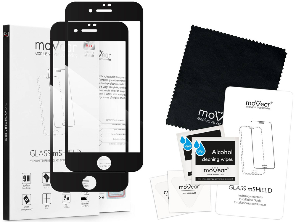 2 szt. | moVear GLASS mSHIELD 2.5D MAX do Apple iPhone 8 / 7 (4.7") (kompatybilne z etui)