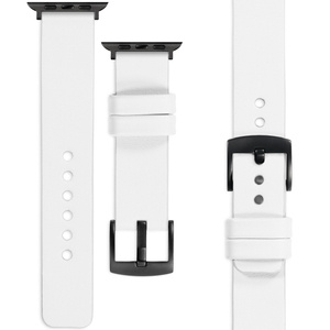 moVear Prestige S1 Skórzany pasek 22mm do Apple Watch 9 / 8 / 7 / 6 / 5 / 4 / SE (45/44mm) & Ultra (49mm) | Biały [adapter i klamra do wyboru]