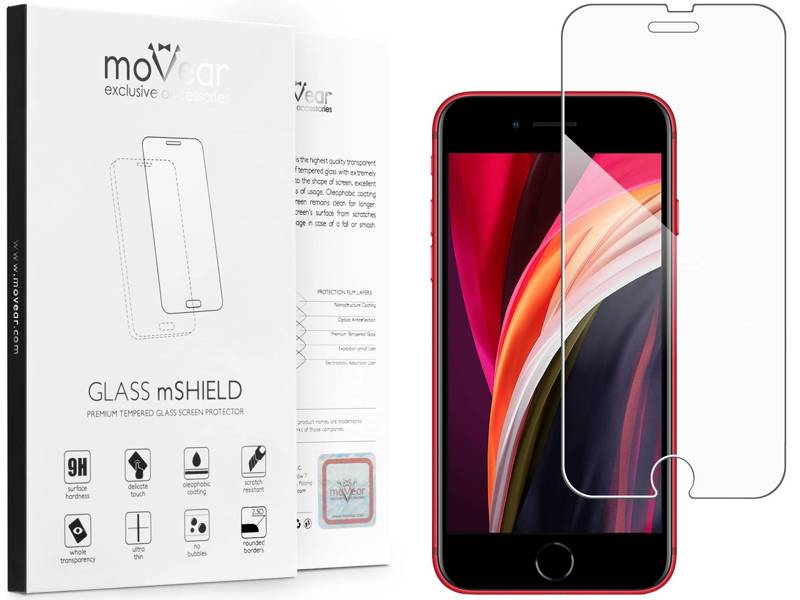 
                    moVear GLASS mSHIELD 2.5D do Apple iPhone SE (2022 / 2020) / 8 / 7 (4.7") (kompatybilne z etui)