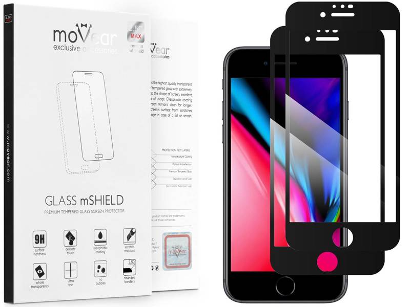 2 szt. | moVear GLASS mSHIELD 2.5D MAX do Apple iPhone 8 / 7 (4.7") (kompatybilne z etui)