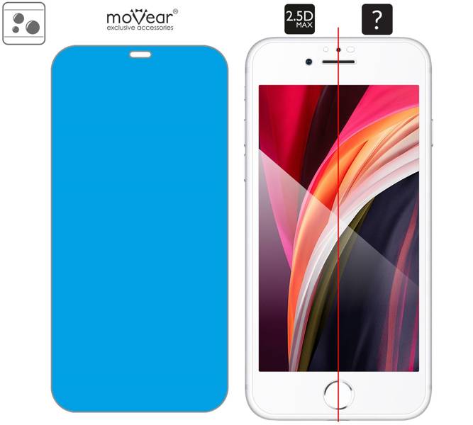 2 szt. | moVear GLASS mSHIELD 2.5D MAX do Apple iPhone 8 Plus / 7 Plus (5.5") (kompatybilne z etui)