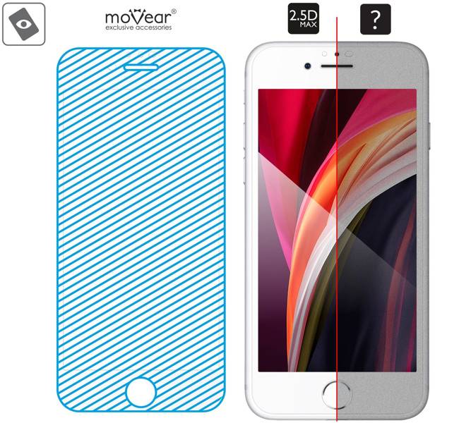 2 szt. | moVear GLASS mSHIELD 2.5D MAX do Apple iPhone 8 Plus / 7 Plus (5.5") (kompatybilne z etui)