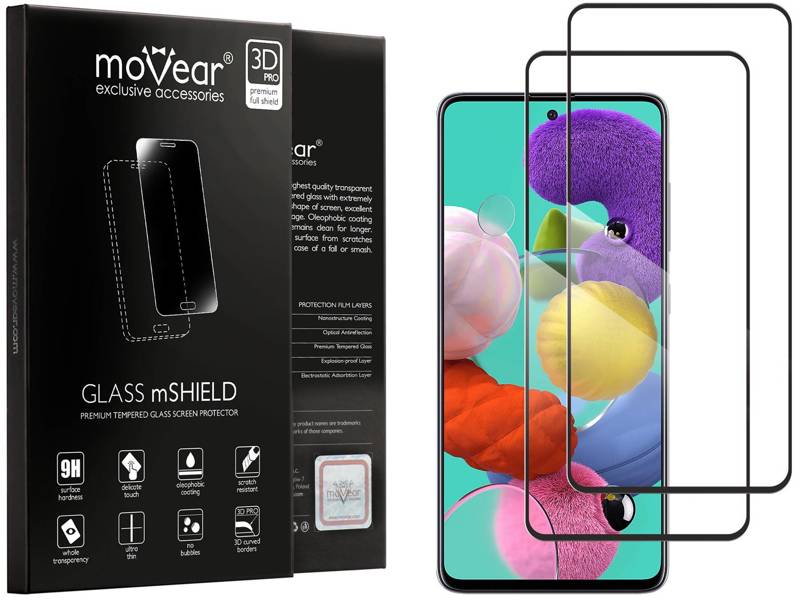 2 szt. | moVear GLASS mSHIELD 3D PRO-E do Samsung Galaxy A51 (6.5") (kompatybilne z etui)