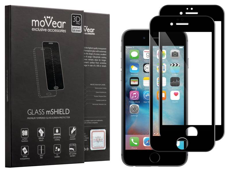 2 szt. | moVear GLASS mSHIELD 3D PRO do Apple iPhone 6 Plus / 6s Plus (5.5") (na cały ekran)