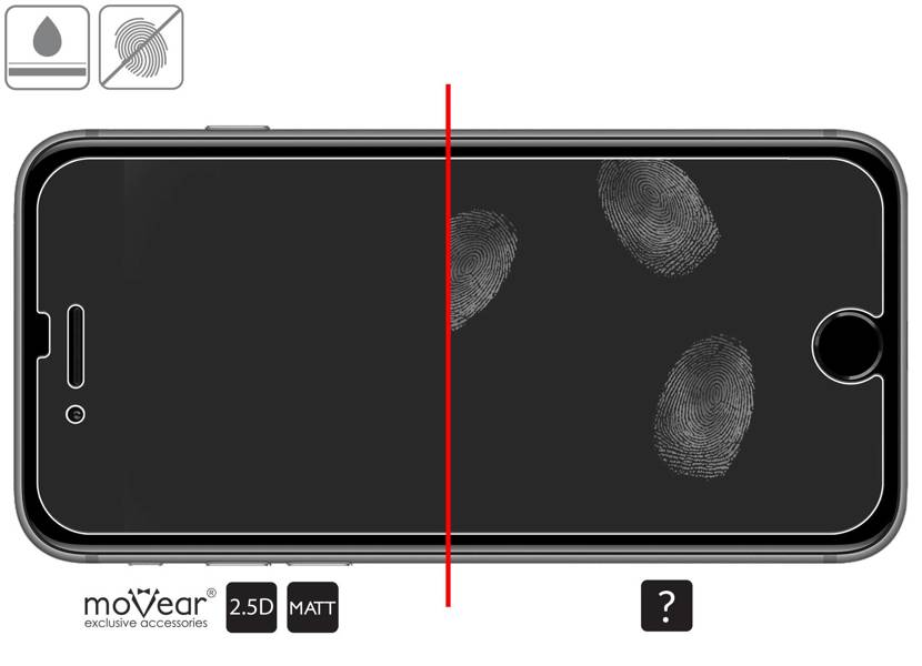 moVear GLASS mSHIELD 2.5D MATT do Apple iPhone 8 Plus / 7 Plus (5.5") (Antyrefleksyjne, kompatybilne z etui)