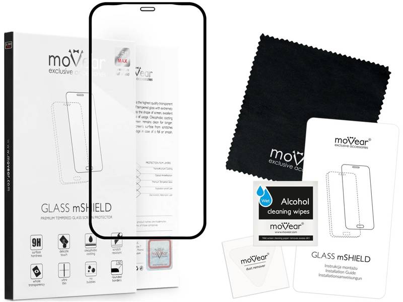 moVear GLASS mSHIELD 2.5D MAX do Apple iPhone 11 / Xr (6.1") (kompatybilne z etui)
