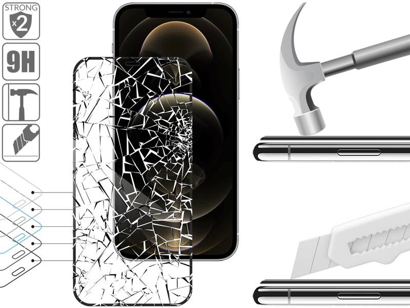 moVear GLASS mSHIELD 2.5D MAX do Apple iPhone 12 Pro Max (6.7") (kompatybilne z etui)