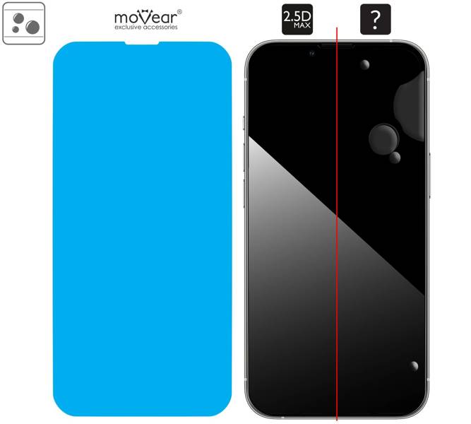 moVear GLASS mSHIELD 2.5D MAX do Apple iPhone 14 / 13 / 13 Pro (6.1") (kompatybilne z etui)