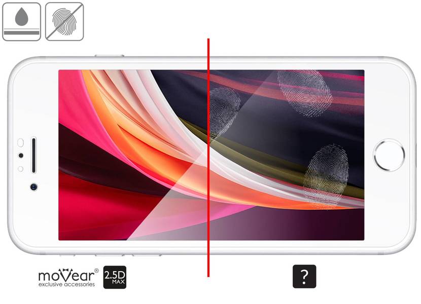 moVear GLASS mSHIELD 2.5D MAX do Apple iPhone 8 / 7 (4.7") (kompatybilne z etui)