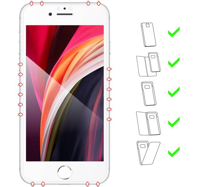 moVear GLASS mSHIELD 2.5D MAX do Apple iPhone 8 Plus / 7 Plus (5.5") (kompatybilne z etui)