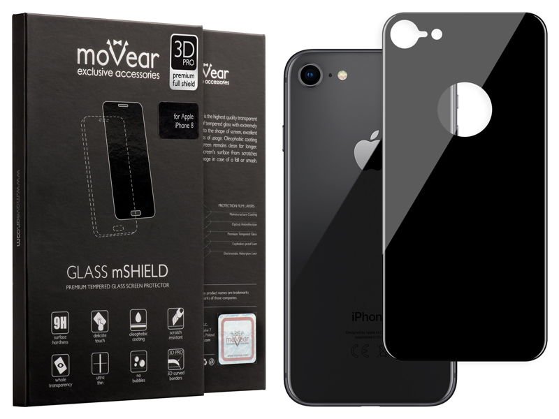 moVear GLASS mSHIELD 3D PRO na Apple iPhone 8 | Szkło Hartowane (na Tył)