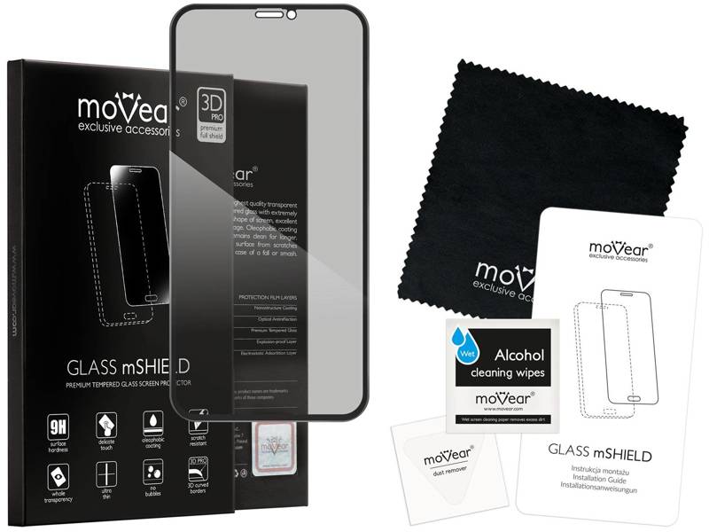 moVear GLASS mSHIELD 3D PRO privacy do Apple iPhone 11 / Xr (6.1") | (Prywatyzujące)