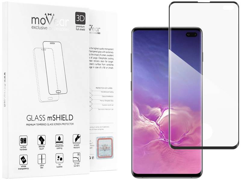 moVear GLASS mSHIELD 3D do Samsung Galaxy S10+ (Plus) (6.4") (na cały ekran)