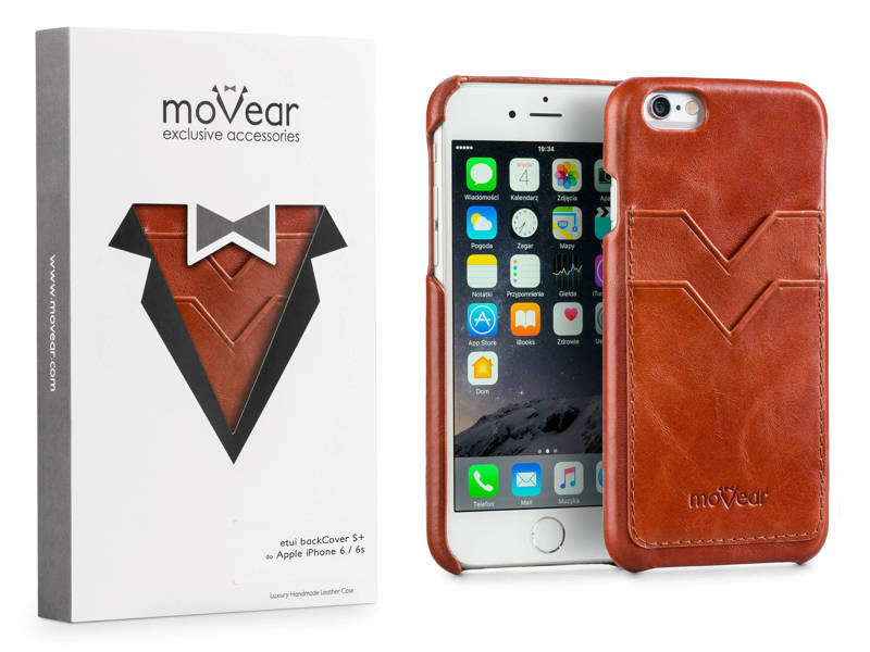 moVear backCover S+ Skórzane Etui Plecki do Apple iPhone 6 / 6s | Skóra Gładka | Cappuccino