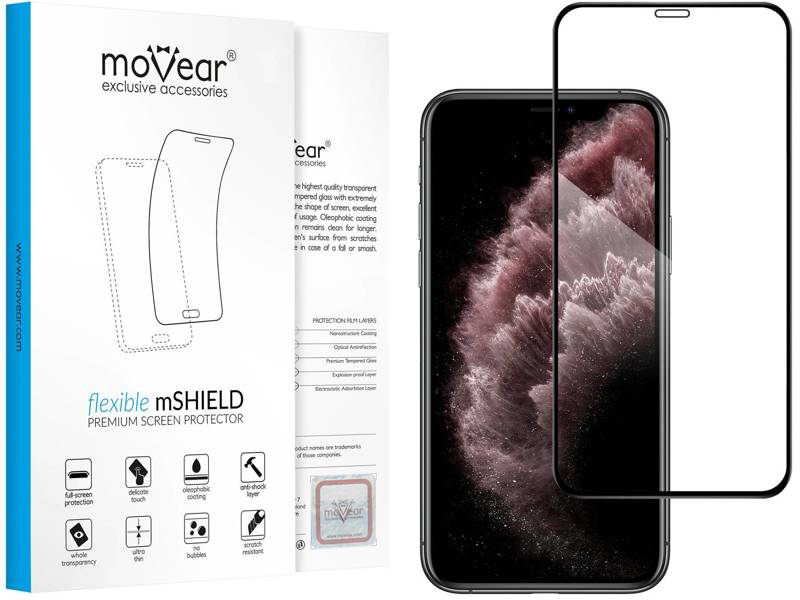 moVear flexible mSHIELD 3D PRO do Apple iPhone 11 Pro Max / Xs MAX (6.5"). Pancerne szkło hybrydowe.