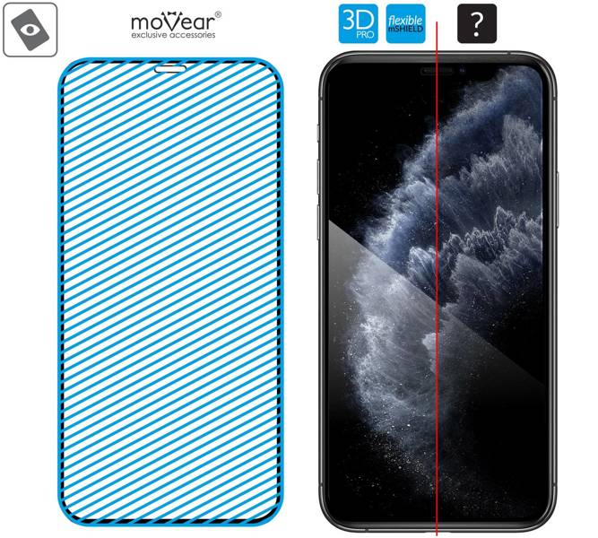 moVear flexible mSHIELD 3D PRO do Apple iPhone 11 Pro / Xs / X (5.8"). Pancerne szkło hybrydowe.