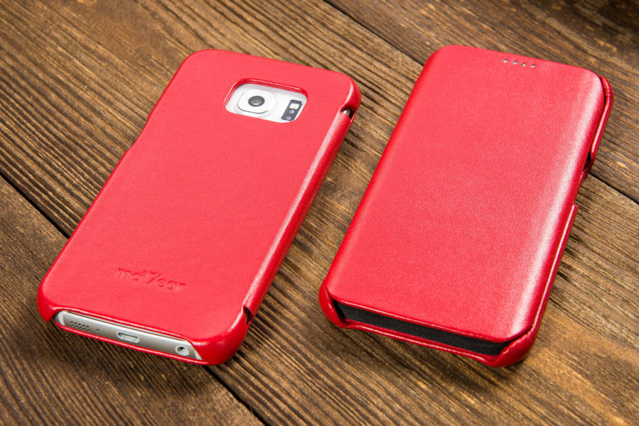 moVear flipSide S Skórzane Etui do Samsung Galaxy S6 edge | Skóra Gładka | Czerwony