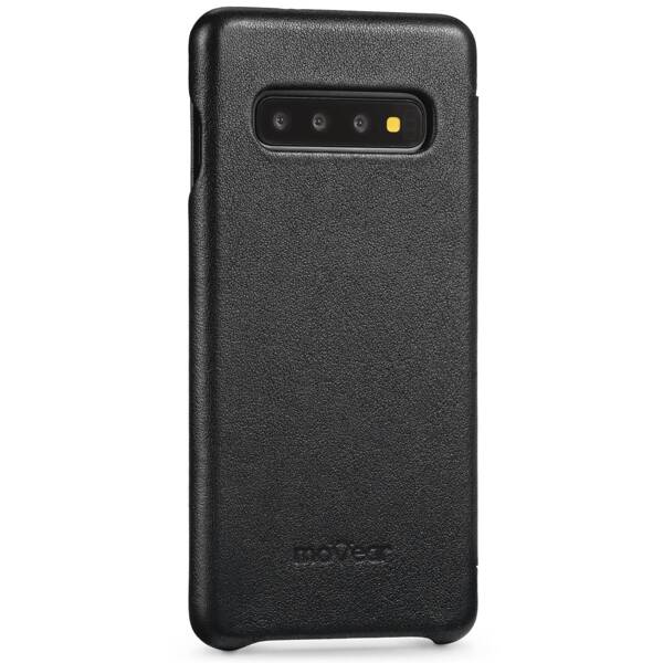 moVear flipSide S skórzane etui do Samsung Galaxy S10 (6.1") | Skóra naturalna gładka (Czarna)