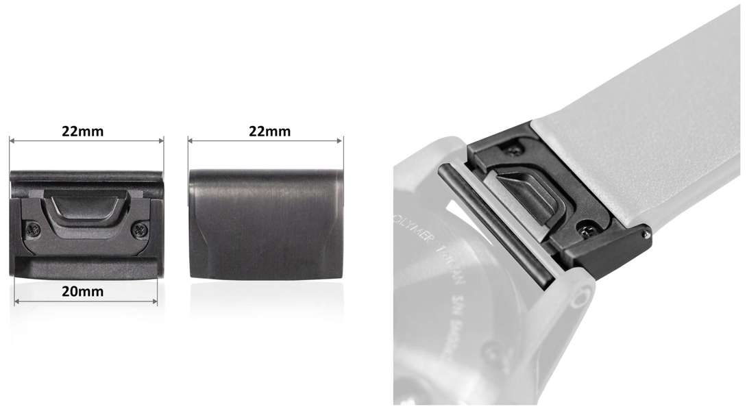 moVear uStrap R1 Skórzany pasek do Garmin Fenix 6 / 5 - Pro, Plus, Solar (koperta 47mm) z adapterem QuickFit 26mm | Brązowy ze srebrnym przeszyciem
